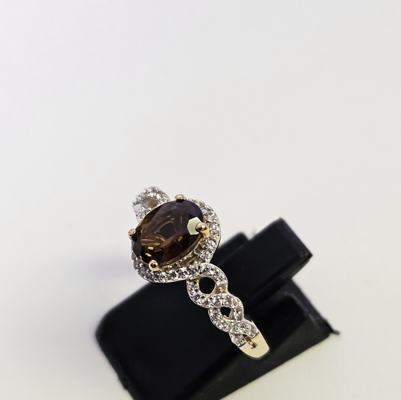 Genuine Tanzanian Golden Tourmaline & White Zircon 18k/925 ✨️Size 7 - Picture 11 of 13